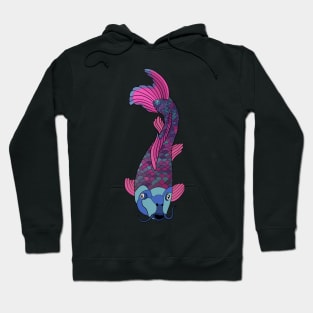 Pink Blue and Purple Koi Hoodie